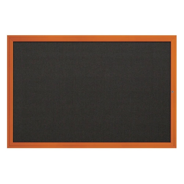 United Visual Products Slim Enclosed Corkboard, 24"x36", Black Alum Frame/Cork UVEB2436-BLACK-CORK - main